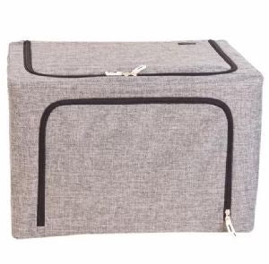 Via Mondo Afastado III Foldable Storage Box – Lightweight Linen Effect Collapsible Organiser with Foldable Legs (50×40×33 cm)