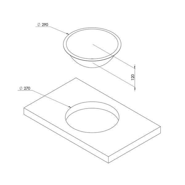 CAN LA1410 Round Sink - no waste-Sinks-CAN- DC Leisure