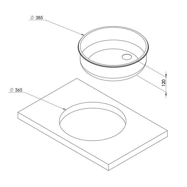 CAN LA1418 Round Sink - No waste included-Sinks-CAN- DC Leisure