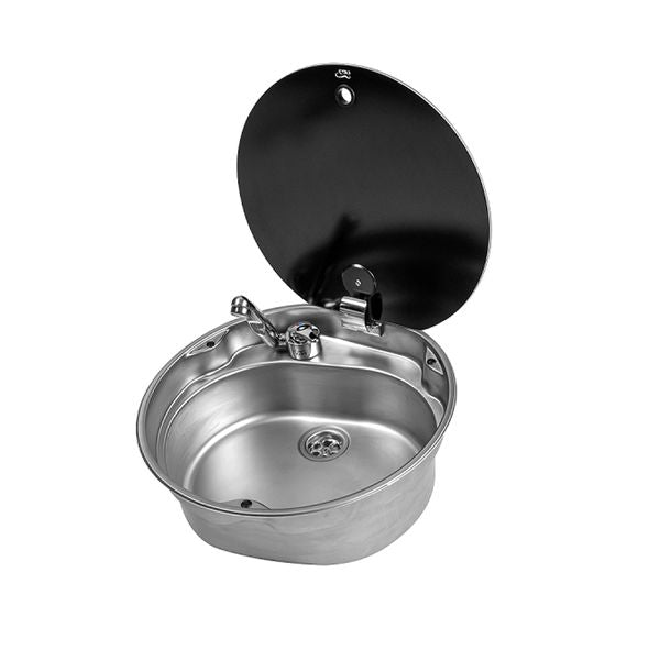 CAN LR1770 Round Sink with Glass Lid-Sinks-CAN- DC Leisure