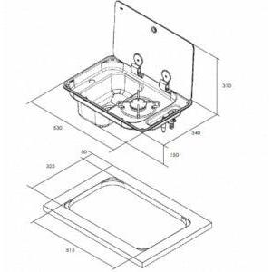 CAN 'Randi' FL1323 / FL1324 Single Burner Combination Hob & Sink Unit-Hobs & Combination Units-CAN- DC Leisure