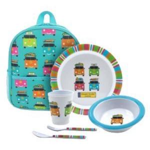 Camper Smiles Children's Campervan Melamine Set And Backpack-Camping Cookware & Dinnerware-Camper Smiles- DC Leisure