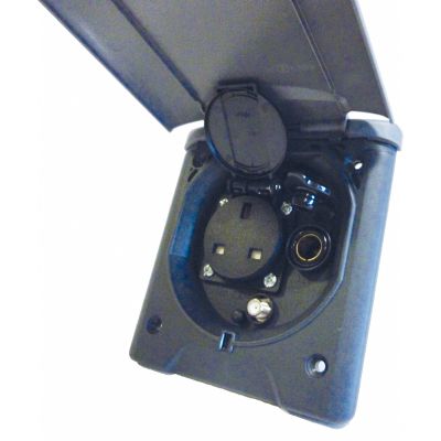 Fawo Multi Function Flush Outlet 240V / 12V / 2 X SAT With Magnetic Lid-Electrical-FAWO- DC Leisure
