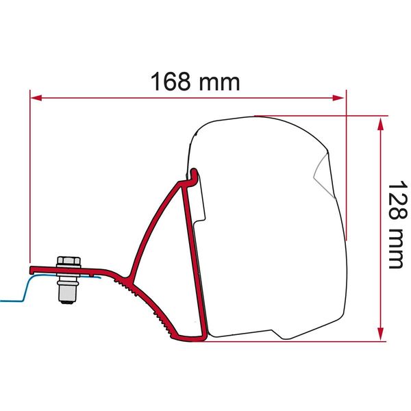 Fiamma Awning Adapter F43 for Trafic, Vivaro, NV300 & Talento >15 Deep Black-Awning Adapters-FIAMMA- DC Leisure
