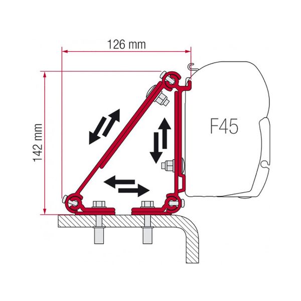 Fiamma Awning Adapter F45 - Curved Roof-Awning Adapters-FIAMMA- DC Leisure