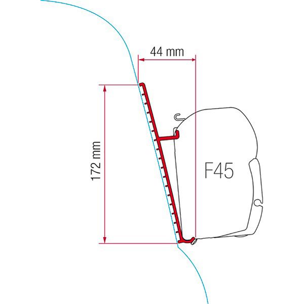 Fiamma Awning Adapter F45 Fibreglass Roof-Awning Adapters-FIAMMA- DC Leisure
