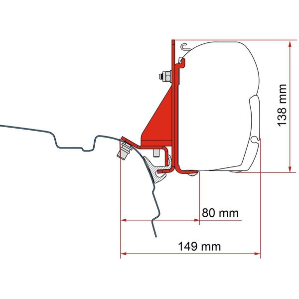 Fiamma Awning Adapter F45 Kit VW T5/T6 Multi Rail - Combi Rail/ Brandrup/ Reimo/ Vamoose-Awning Adapters-FIAMMA- DC Leisure
