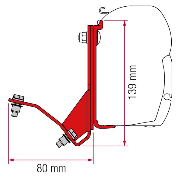 Fiamma Awning Adapter F45/F70 - Fiat Ducato H2 Hymercar POSSL Lift Roof-Awning Adapters-FIAMMA- DC Leisure