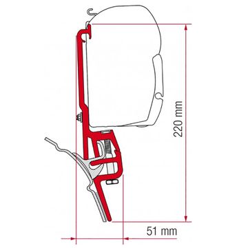 Fiamma Awning Adapter F45S - VW T4 Brandrup Reimo Multi Rail-Awning Adapters-FIAMMA- DC Leisure