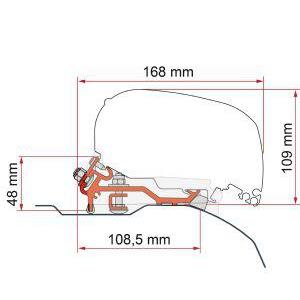 Fiamma Awning Adapter F80 - Ducato Low Profile (H2-L2/L3) 2006 Onwards Black-Awning Adapters-FIAMMA- DC Leisure