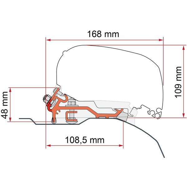 Fiamma Awning Adapter F80 - Ducato Relay Boxer - Low Profile (H2-L2/L3) 2006 Onwards-FIAMMA- DC Leisure