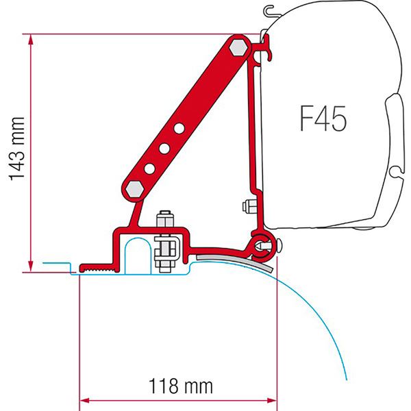 Fiamma Awning Adapter for Fiat Ducato 2006, Citroen Jumper, Peugeot Boxer Campervans - Mounting Kit for F45-Awning Adapters-Fiamma- DC Leisure