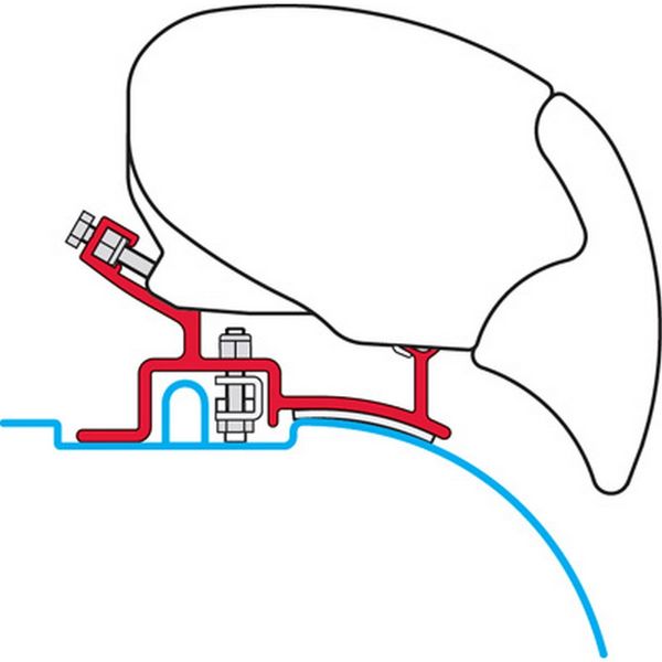 Fiamma Awning Adapter for Fiat Ducato, Citroen Jumper, Peugeot Boxer Campervans with H2-L4 Low Profile Bracket - F80s Mounting Kit-Awning Adapters-Fiamma- DC Leisure