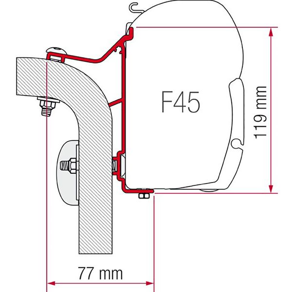 Fiamma Awning Adapter for Hymer B2 Motorhomes - Mounting Kit for F45-Awning Adapters-Fiamma- DC Leisure