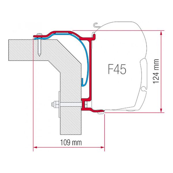 Fiamma Awning Adapter for Laika X Motorhomes - Mounting Kit for F45-Awning Adapters-Fiamma- DC Leisure