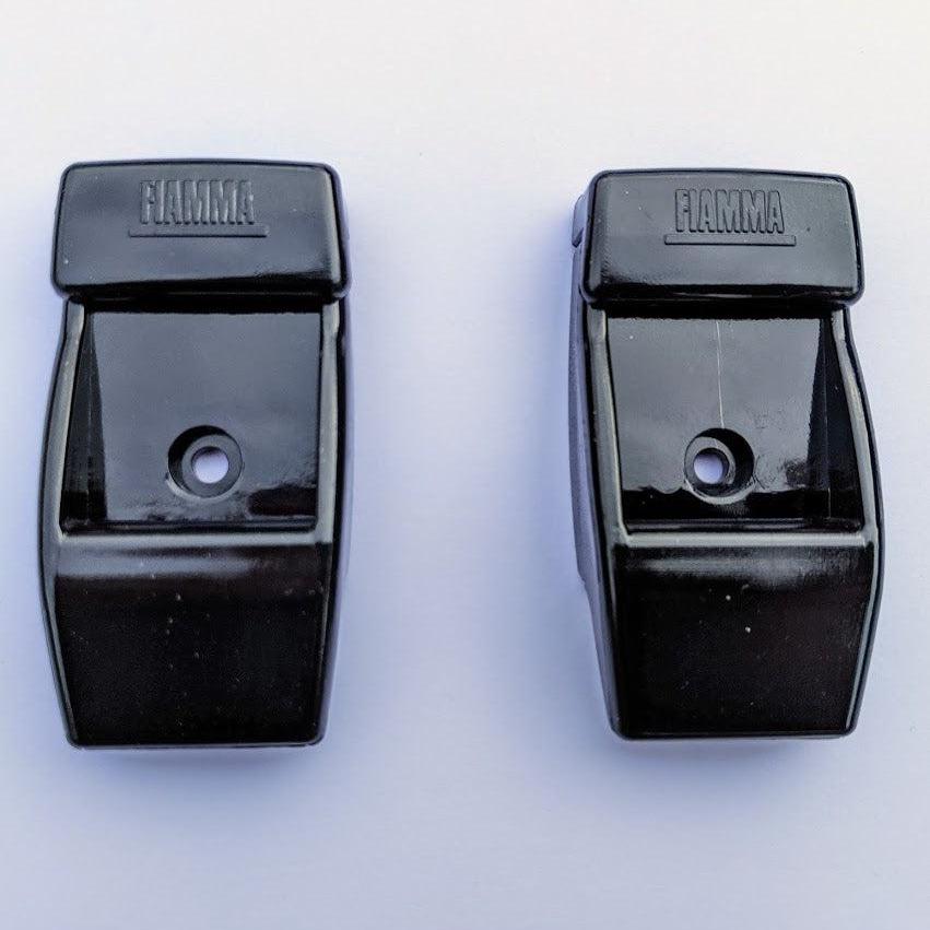 Fiamma Awning Leg Wall Brackets - Deep Black (F45 / F80S)-Leg Wall Brackets-Fiamma- DC Leisure