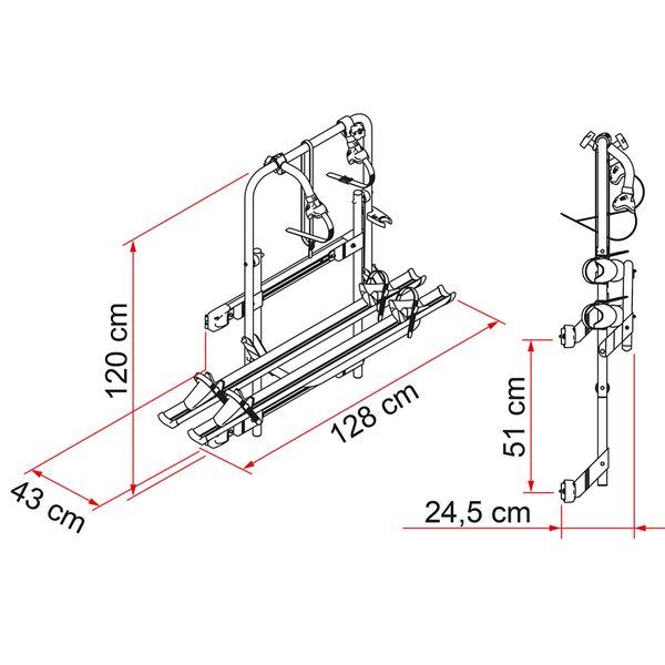 Fiamma Carry Bike - 200DJ Ducato, Relay, Boxer 2001-2006-Vehicle Bicycle Racks-Fiamma- DC Leisure