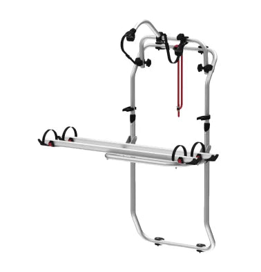 Fiamma Carry-Bike DJ – Rear Door Bike Rack for Vans (2-Bike, Silver / Deep Black)-Vehicle Bicycle Racks-Fiamma-02096-26- DC Leisure
