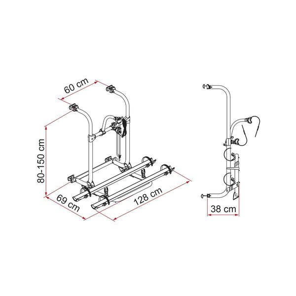Fiamma Carry-Bike Pro N Motorhome Rear Wall Bike Carrier – 2 to 4 Bikes, 60kg Capacity-Bike Carriers-Fiamma- DC Leisure