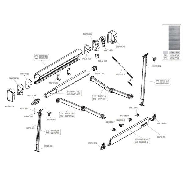 Fiamma F43 Awning Left Hand Outer End Cap – Black Replacement-Fiamma Awning Spares-Fiamma- DC Leisure