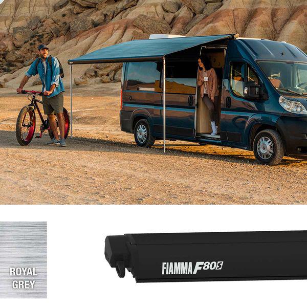 Fiamma F80S Ducato Awning Kit 370 - Deep Black (Ducato| Relay| Boxer)-Roof Mounted Awning-Fiamma- DC Leisure