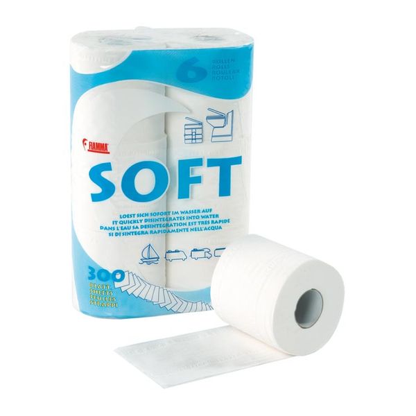 Fiamma Soft Toilet Paper – 6 Rolls for Campervans, Caravans & Motorhomes-Toilets-Fiamma- DC Leisure