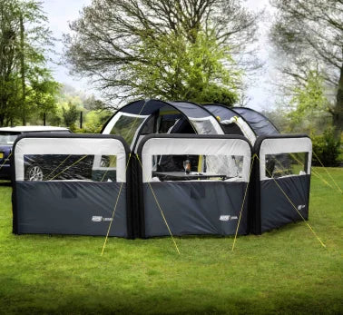 Modular 3 Panel Air Windbreak – Adjustable, Inflatable & Weather Resistant with Clear Windows-Windbreak-Maypole- DC Leisure