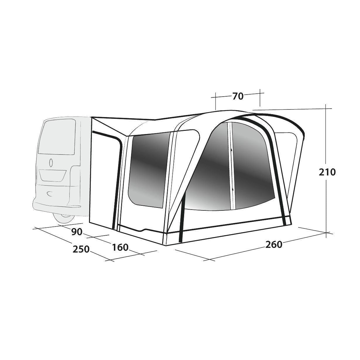 Outwell Newburg 160 Drive Away Campervan Air Awning-Drive Away Awnings-Outwell- DC Leisure