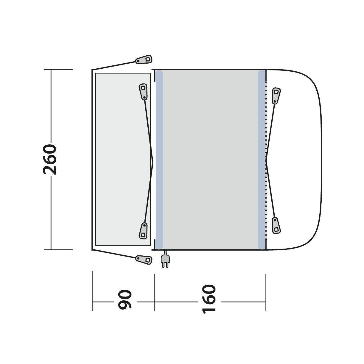Outwell Newburg 160 Drive Away Campervan Air Awning-Drive Away Awnings-Outwell- DC Leisure