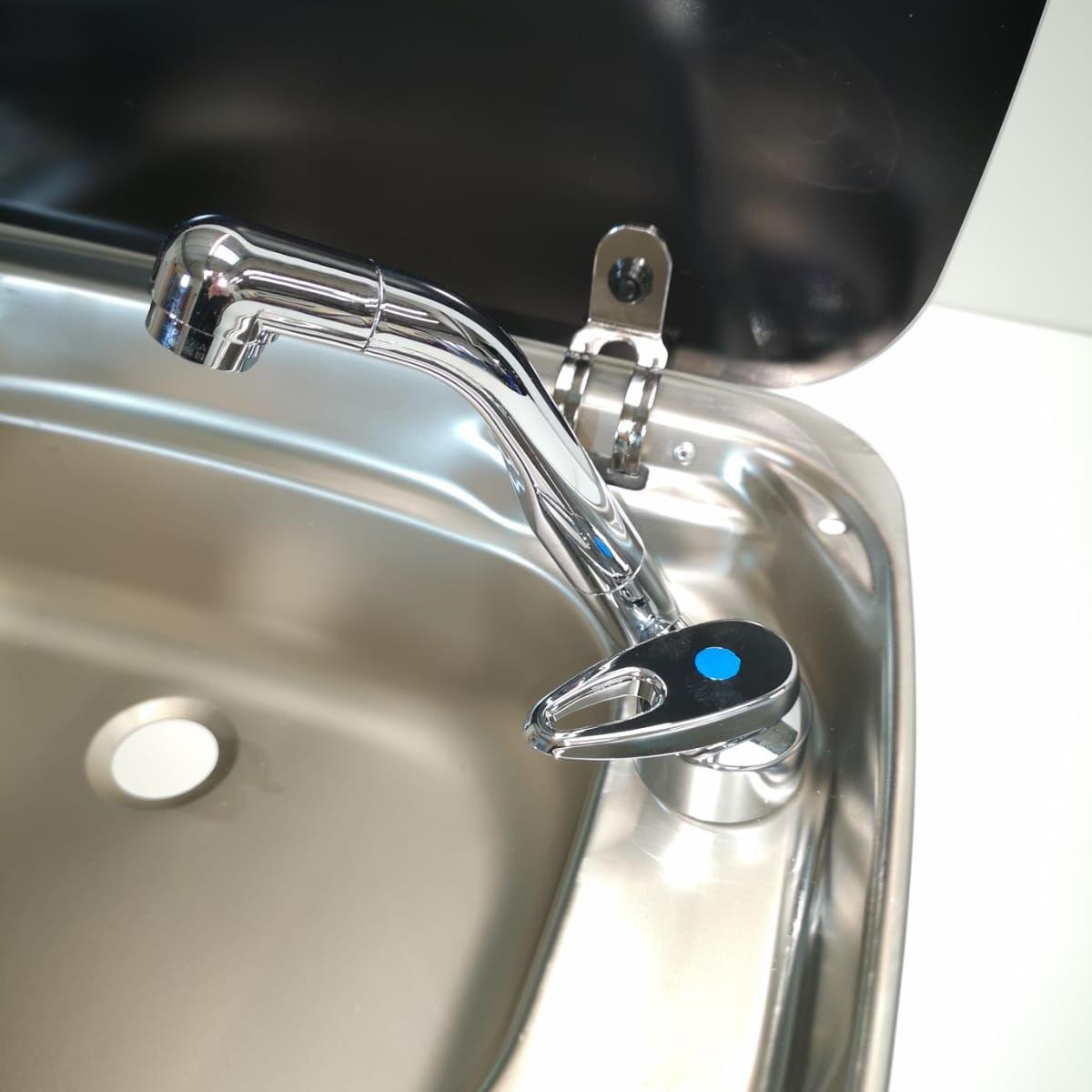 Reich Keramik Samba Campervan Folding Cold Water Tap with Microswitch-Taps-Reich- DC Leisure