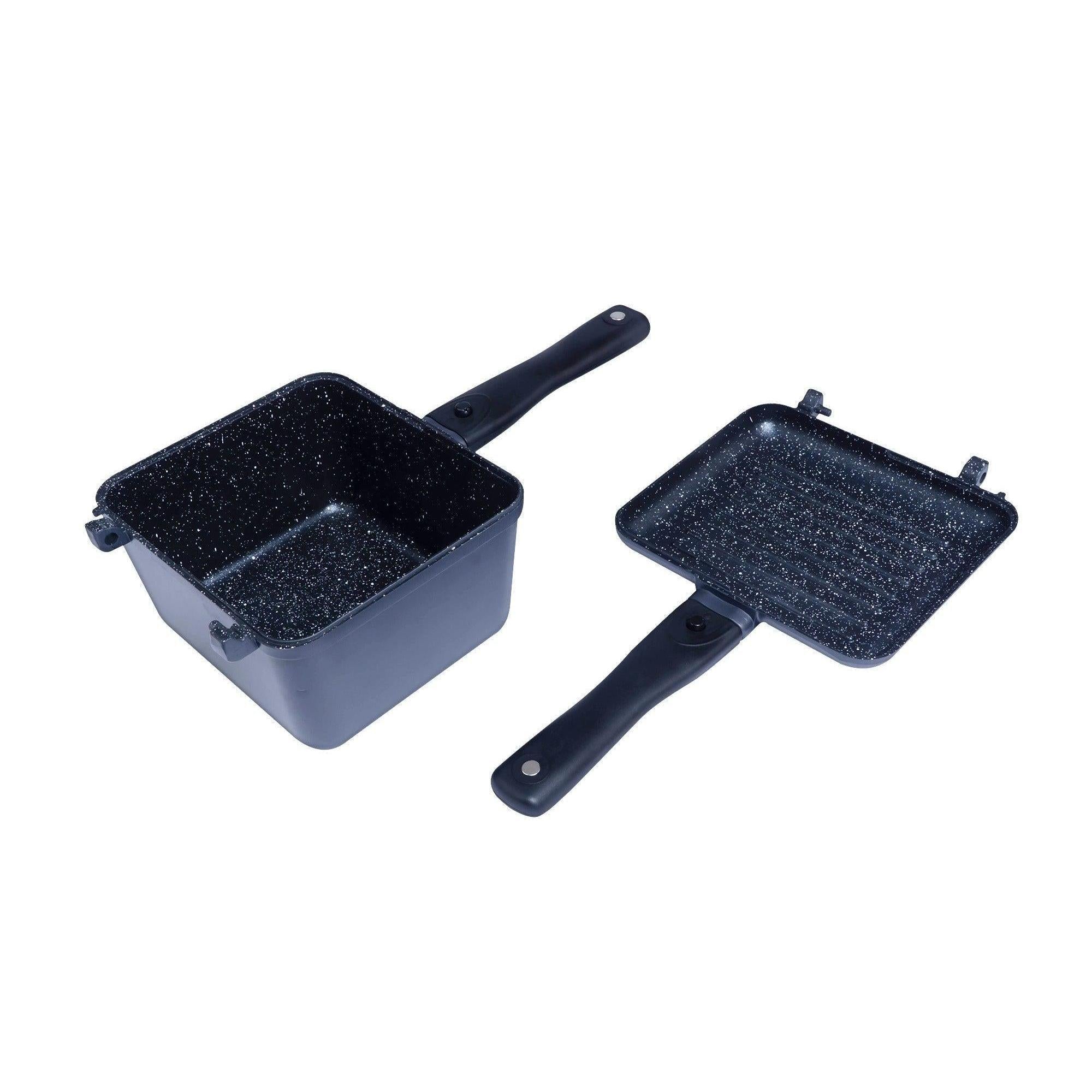 RidgeMonkey Connect Deep Pan & Griddle Set XL (Granite Edition)-Cookware-RidgeMonkey- DC Leisure