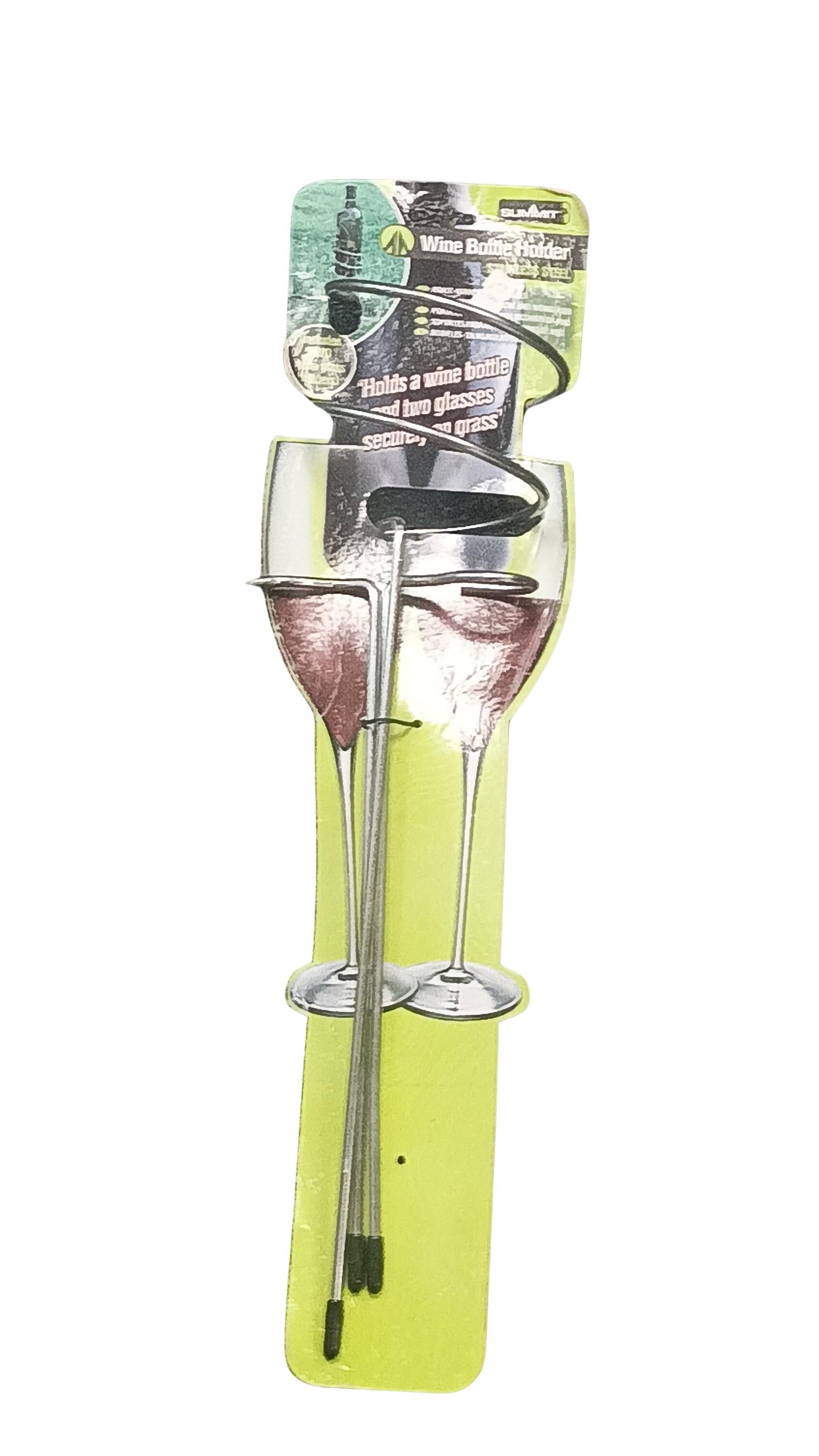 Stainless Steel Outdoor Wine Bottle & Glass Holder Set – Ideal for Picnics & BBQs-Wine Glass Holder-Summit- DC Leisure