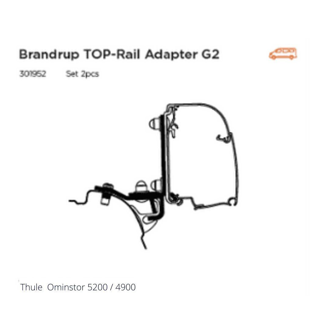 Thule Awning Adapter 4200 /5200 - VW T5/T6 Minivan Brandrup Top-Rail-Awning Adapters-Thule- DC Leisure