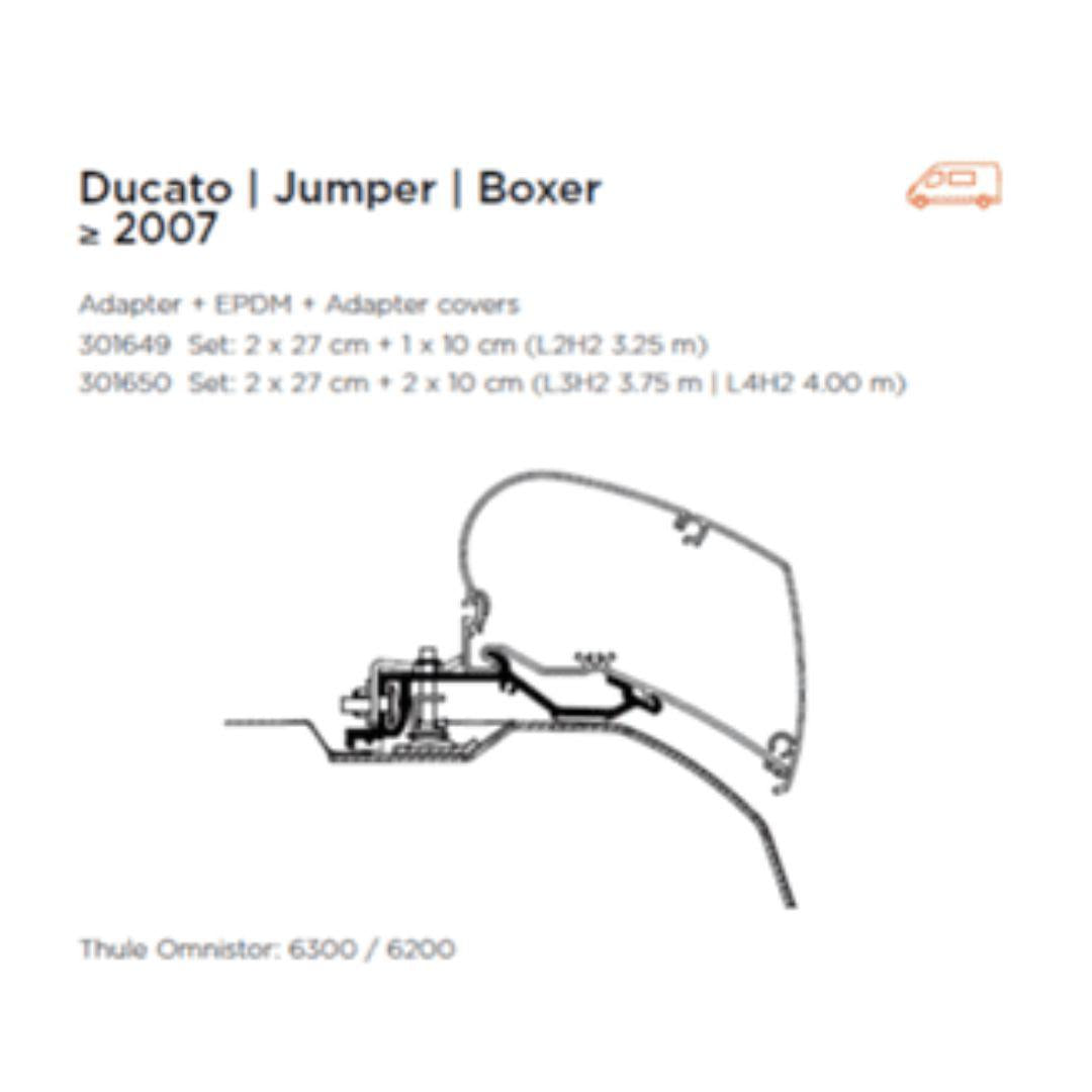Thule Awning Adapter 6200/6300 - Fiat Ducato, Citroen Relay, Peugeot Boxer, Movano After 2007-Awning Adapters-Thule- DC Leisure