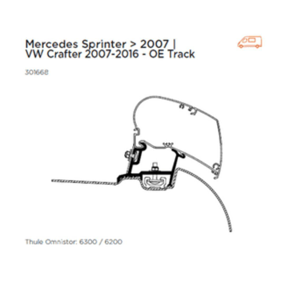 Thule Awning Adapter Mercedes Sprinter > 2007 VW Crafter 2007-2016 - OE Track Adapter-Awning Adapters-Thule- DC Leisure
