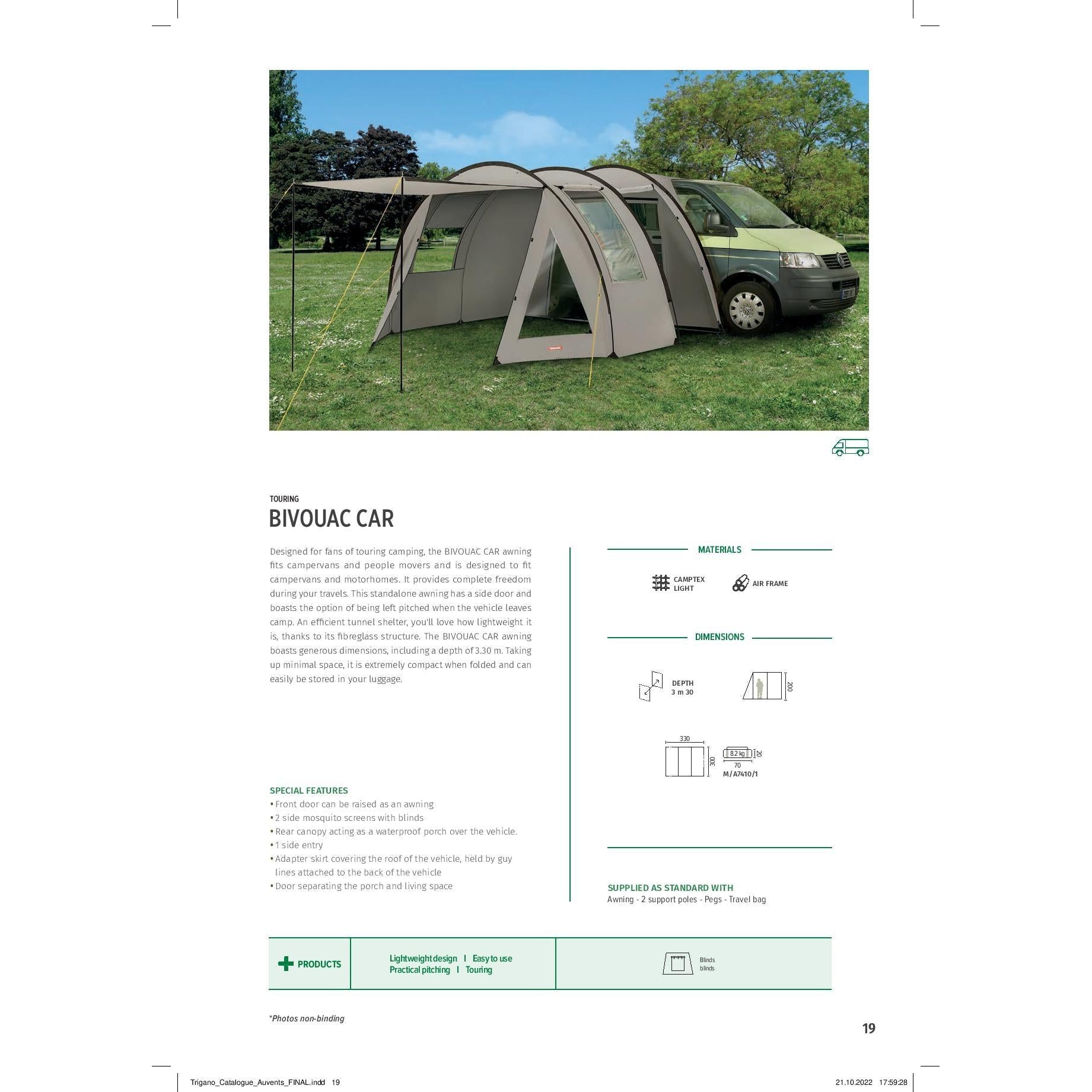 Trigano Bivouac Car Mini Van Tunnel Drive-Away Awning Shelter Tent-Drive Away Awnings-Trigano- DC Leisure