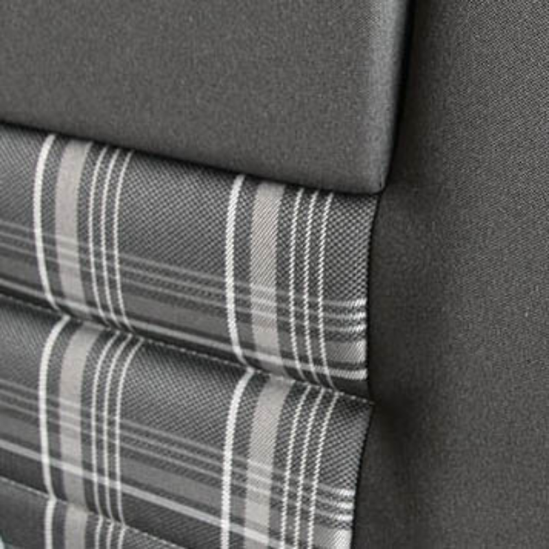 Rib bed 112cm Slider with ISOFIX - GTD White Tartan / Black Titan Fabric