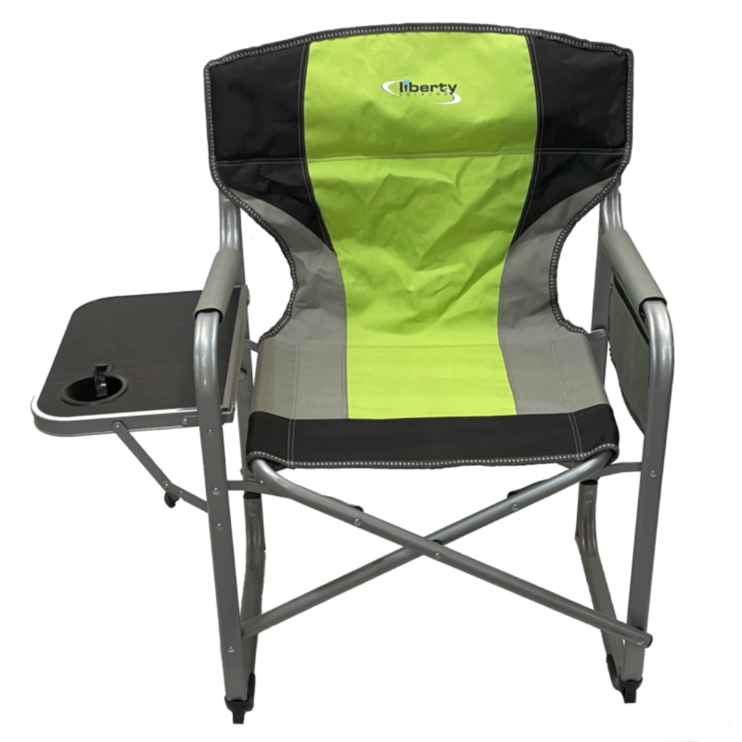 Liberty Folding Directors Chair with Side Table -  Lime Green
