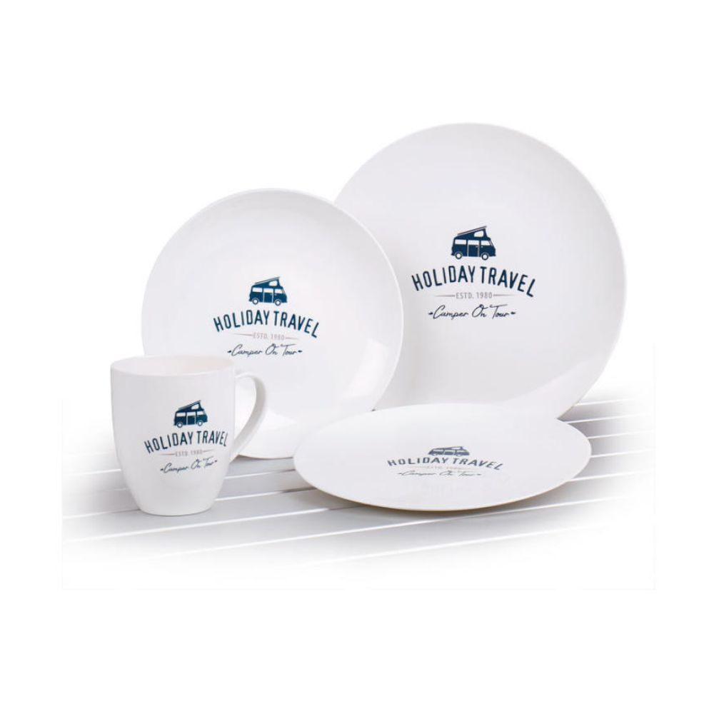 8 pc Dinner Set - Holiday Travel for campervan and motorhome-Camping Cookware & Dinnerware-Holiday Travel-917991- DC Leisure