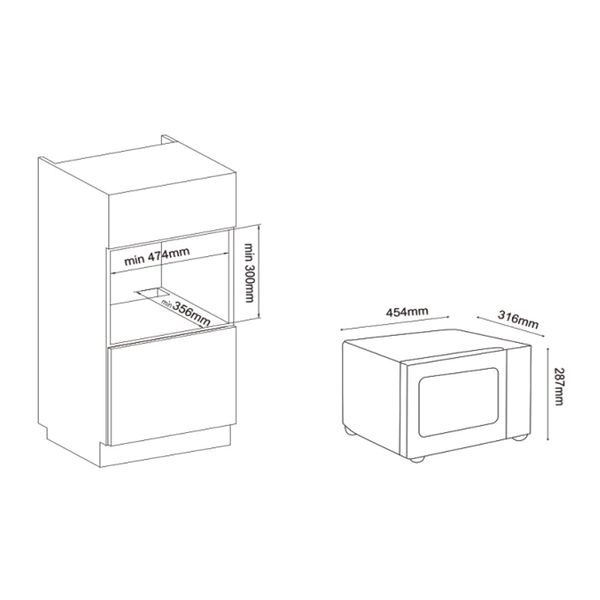 AG 20L Black Flatbed Microwave – Compact Campervan & Motorhome Microwave for Fiat Ducato and VW Transporters-Microwave-AG- DC Leisure