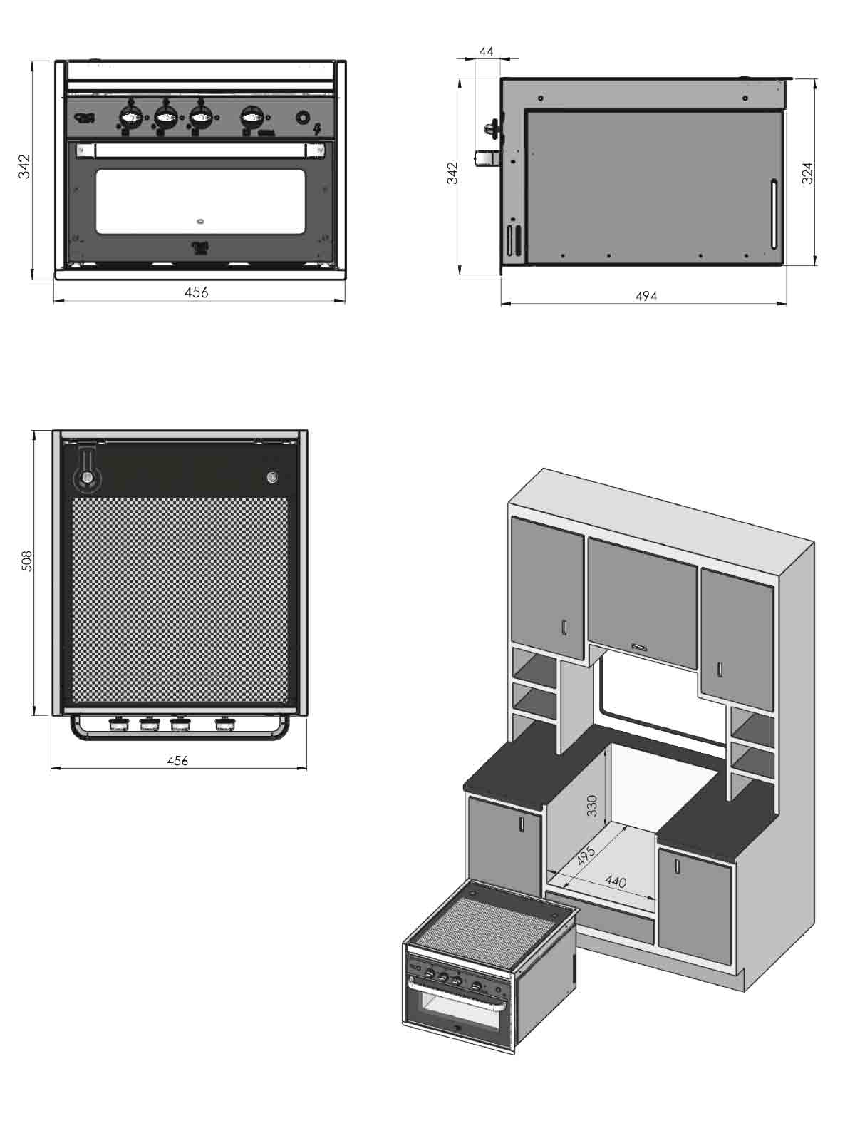 CAN CU7000 3 Burner Hob & Mini Grill - Campervan Boat Motorhome Cooker-Ovens-CAN-OCCU7000- DC Leisure