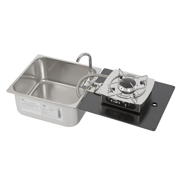 CAN Foldy Hob & Sink Single Burner Unit with Glass Lid (350 x 320 mm)-Combination Unit-CAN- DC Leisure