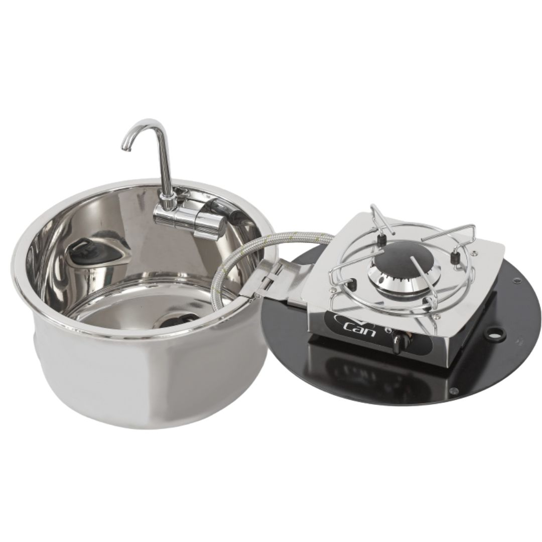 CAN Foldy LC1701 Round Combination Sink & Cooker Unit-Combination Unit-CAN-LC1701-S- DC Leisure