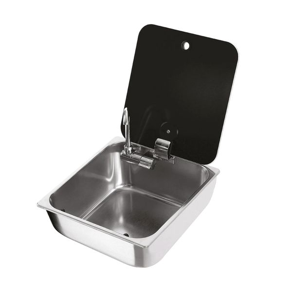 CAN LR1760 Sink with Glass Lid, Tap & Waste 350 x 320mm-Sinks-CAN- DC Leisure