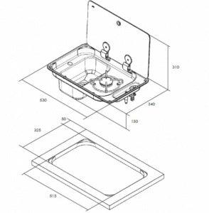 CAN 'Randi' FL1323 / FL1324 Single Burner Combination Hob & Sink Unit-Hobs & Combination Units-CAN- DC Leisure