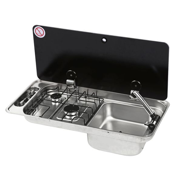 CAN 'Randi' FL1400 Combination Hob & Sink - Right Handed-Combination Unit-CAN-FL1400-P-GR- DC Leisure