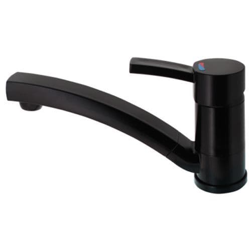 Capri Kompakt Satin Black Single Lever Mixer Tap for Campervan, Caravan & Motorhome Kitchens-Taps-Comet- DC Leisure
