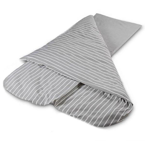 Duvalay Comfort Sleeping Bag with Built-in Mattress Topper and Removable Covers in Various Colours-Sleeping Bags-Duvalay-GREY STRIPE 4.5 TOG COMF- DC Leisure