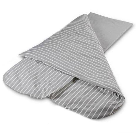 Duvalay Compact Sleeping Bag with Built-In Mattress Topper and Removable Covers in Various Colours-Sleeping Bags-Duvalay-GREY STRIPE 4.5 COMPACT- DC Leisure