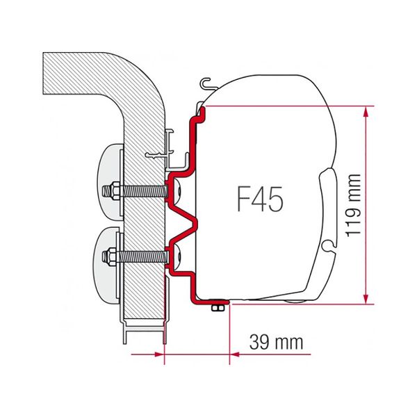 Fiamma Adapter for Hymercamp Motorhomes - Mounting Kit for F45-Awning Adapters-Fiamma- DC Leisure